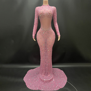 Novance Y2406-Bf Eleganti Abiti da Sera per Donne con Strass e <span class=keywords><strong>Maniche</strong></span> <span class=keywords><strong>Lunghe</strong></span>, Vestiti da Cerimonia per Donne - Product Image 1