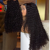 Perruque Pixie Bouclée Prête à Porter en Cheveux Humains Brésiliens, Sans Colle, Vente en Gros, Cheveux Naturels avec Perruques Frontales HD Full Lace pour Femmes