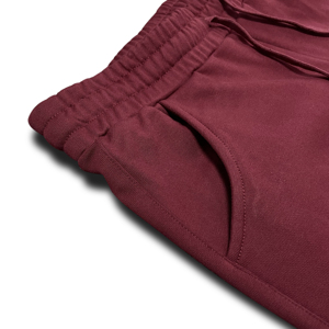 Pantalones Deportivos Anchos de Primera Calidad con Estampado de Letras en Relieve Color Borgoña, Cintura Elástica con Cordón, Pantalones de Punto Estilo Urbano para Hombre - Product Image 3