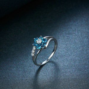 925 <b>Sterling</b> <b>Silver</b> Rhodium Plated Tanzanite Engagement <b>Ring</b> for Wedding Anniversary Party - Product Image 6