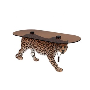 Nuovo Arrivo GEDO: Tavolino da Caffè Minimalista Irregolare con Design Leopardato in <span class=keywords><strong>Vetro</strong></span> per <span class=keywords><strong>Soggiorno</strong></span> - Product Image 2