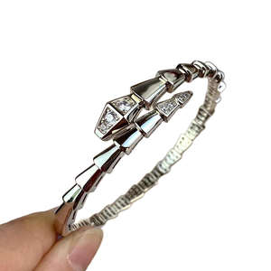 HighEnd 18K Rose <b>Gold</b> Snake <b>Bracelet</b> Luxury Lab Diamond Serpent Bangle Liquid Motion Full Body Articulated Jewelry Women's - Product Image 1