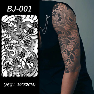 Half Arm Herbal Juice Semi Permanent Tattoo <b>Sticker</b> Waterproof Face Body Art for Men Women - Product Image 3