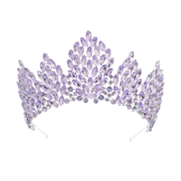 Couronnes de mariage en diamant de luxe élégantes neuves en gros, rouge, bleu, lilas, violet, pour mariée, Miss Europe, pour anniversaire de mariage
