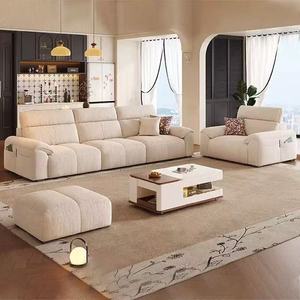 Sofá Cama Eléctrico Multifuncional para Sala de Estar, Sofá Cuadrado Funcional de Cuero con Sistema Zero-Wall - Product Image 4