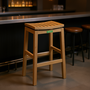 Chaise de bar sans dossier Winston en bois, mobilier commercial contemporain - Product Image 2