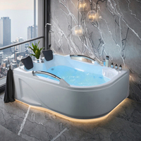 Baignoire à remous en acrylique autoportante avec hydrothérapie Fonction de massage Installation facile d'un tablier Caractéristiques du bain à bulles