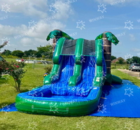 Château gonflable extérieur personnalisé, trampoline, parc à thème pour la location, combo château gonflable, château de saut, toboggan aquatique et sec