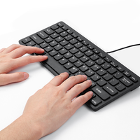 Yeni Taşınabilir ve Kompakt Kablolu İnce Mini 87 Tuşlu Çikolata Tasarımlı Ergonomik Multimedya Tuşlu USB Klavye (Tabletler için)
