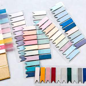 Juego de Etiquetas Adhesivas Transparentes Multicolores en Forma de Bandera, Marcadores de Página, Blocs de Notas, Material de Oficina y Escolar - Product Image 3