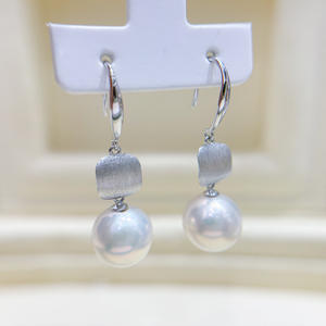 Accessoires en argent S925 pour la création de bijoux, plateau vide avec perles rondes de 8 à 13 mm et crochet d'oreille, boucles d'oreilles pendantes tendance 22125 - Product Image 3