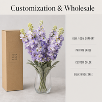 Fleurs artificielles au toucher réel Joho Delphinium, bouquet à longue tige de 82 cm, décoration d'intérieur, remplisseurs de vase, vente en gros, fournisseur OEM ODM en vrac