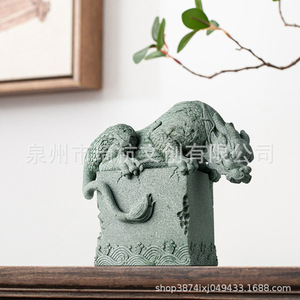 เครื่องประดับตราประทับหินลายมังกรแบบจีน สำหรับตกแต่งบ้าน โต๊ะทำงาน ของตกแต่งตู้ปลา หรือใช้เป็นที่ทับกระดาษ - Product Image 5