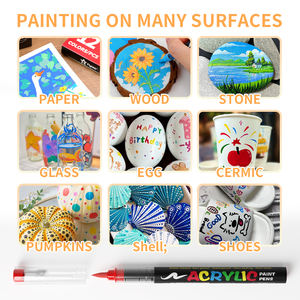 168 ऐक्रेलिक पेंट मार्कर्स, एक्रिलिक पेंट पेन, रॉक पेंटिंग के लिए ब्रश टिप, लकड़ी, कांच, पत्थर, कैनवास, सिरेमिक, कपड़े - Product Image 5