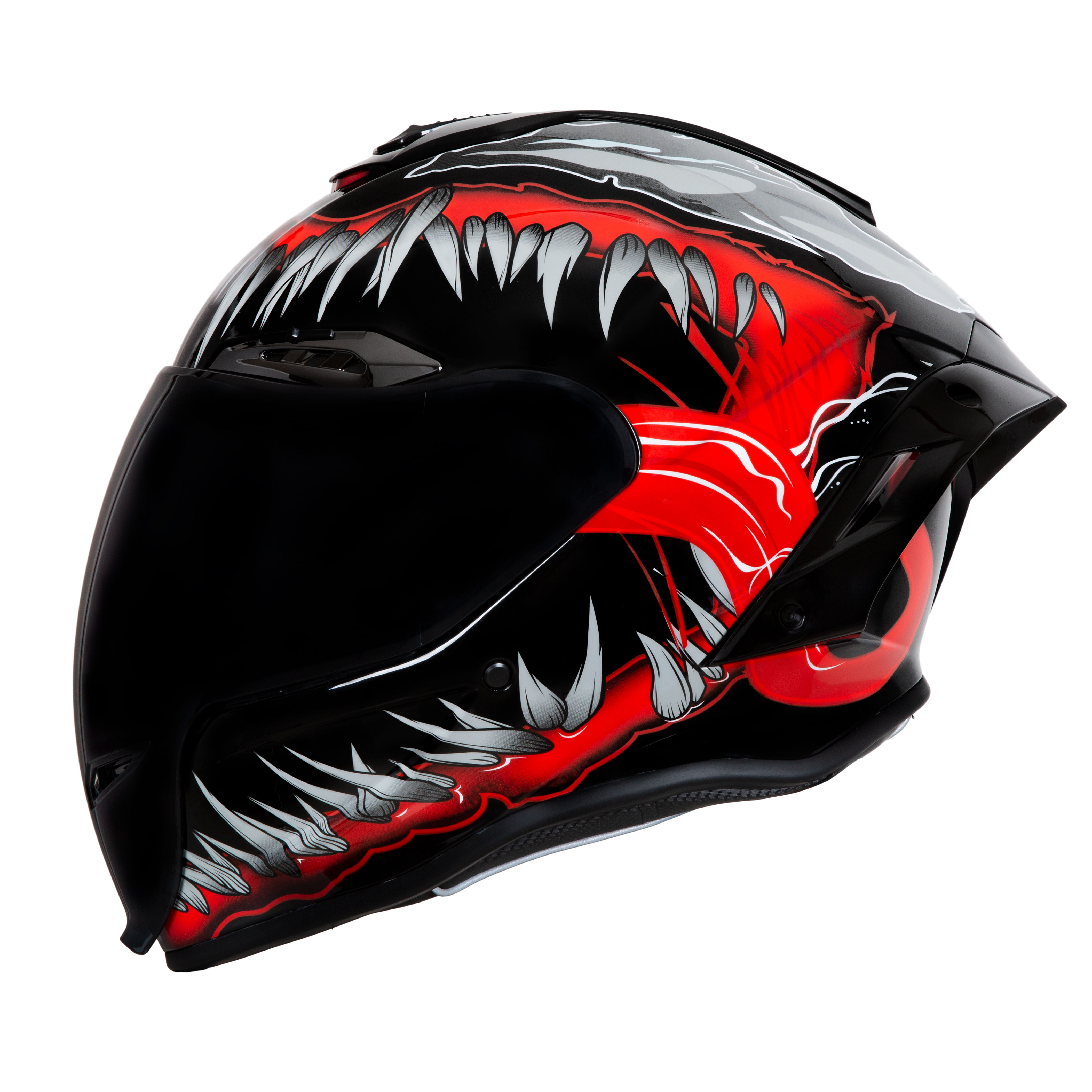 animal teeth motorcycle helmet Golden Brown custom predator with Dreads and Fangs Custom Airbrush Helmet RHEON Audio / Comms Tech Shockwave Bluetooth Audio ready *Sold separately Chinstrap WLT-109 Full Face Helmet -