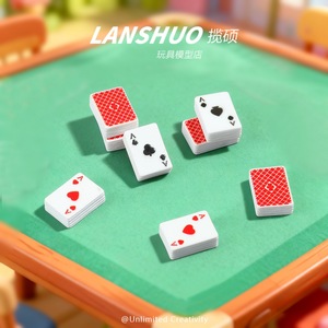 Lanshuo Resin <b>Playing</b> <b>Card</b> Figurines Miniature 3D Home Decoration Craft Model - Product Image 4