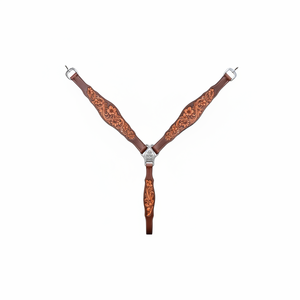 Juego de arreos para caballo de equitación inglesa ligero al por mayor, con cabezada y pechopetral de cuero natural suave con grabado floral, personalizable - Product Image 1