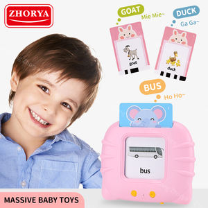 Zhorya 224pcs pink cat kids toddler educational read games talking flash card words reading learning machine - Product Image 2