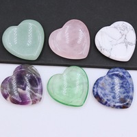 Vente en gros Pierre de méditation en cristal naturel en forme de cœur de 40 mm, pour pouce et paume, en Améthyste et Quartz Rose, pour le soulagement de l'anxiété et la guérison des chakras