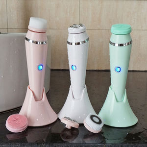 Precio de fábrica 4 en 1 eléctrico Sonic cara y nariz blanqueamiento Spa Kit impermeable silicona cepillo de limpieza exfoliante masaje belleza - Product Image 2