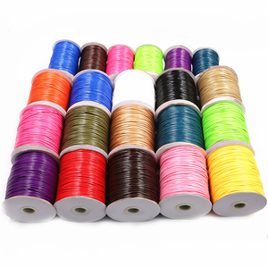 10m/lot 15 couleurs Cordon en cuir ciré, fil de coton, ficelle, corde <span class=keywords><strong>pour</strong></span> collier, <span class=keywords><strong>pour</strong></span> la fabrication de <span class=keywords><strong>bijoux</strong></span> DIY et fournitures de bracelets - Product Image 1