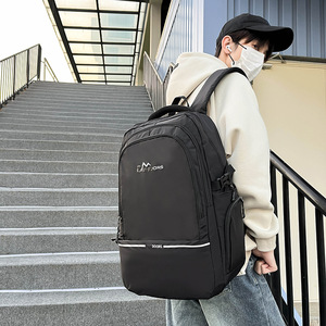 <b>Navy</b> Blue Men's <b>Backpack</b> 15 Inches Laptop Compartment Business Travel Student <b>Backpack</b> - Product Image 2