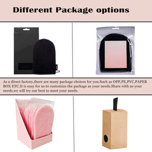 Personnalisé sans strie velours bande élastique faux corps faux bronzage applicateur gant avec pouce noir marron autobronzant mitaines - Product Image 5