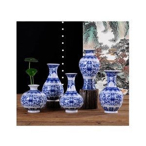 <span class=keywords><strong>Vaso</strong></span> decorativo per la casa in ceramica blu e bianco Vintage cinese personalizzato - Product Image 2