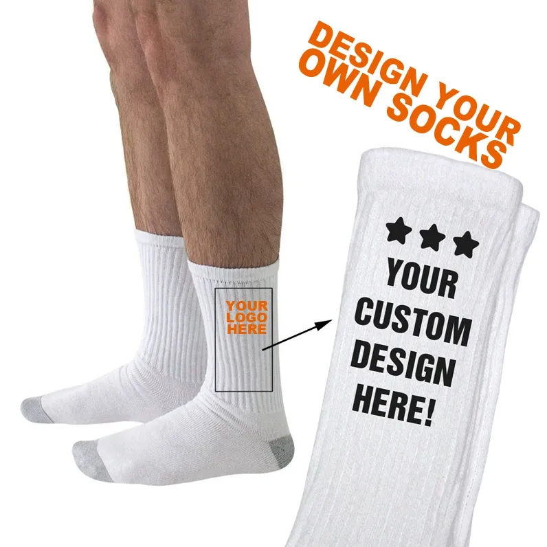 FREE DESIGN & MOCK-UP Chaussettes de sport d'athlétisme avec logo personnalisé Chaussettes de cyclisme de course à pied personnalisées