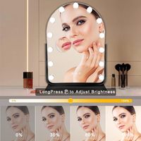 Miroir de maquillage de bureau à 13 ampoules LED rotatif à 360 degrés