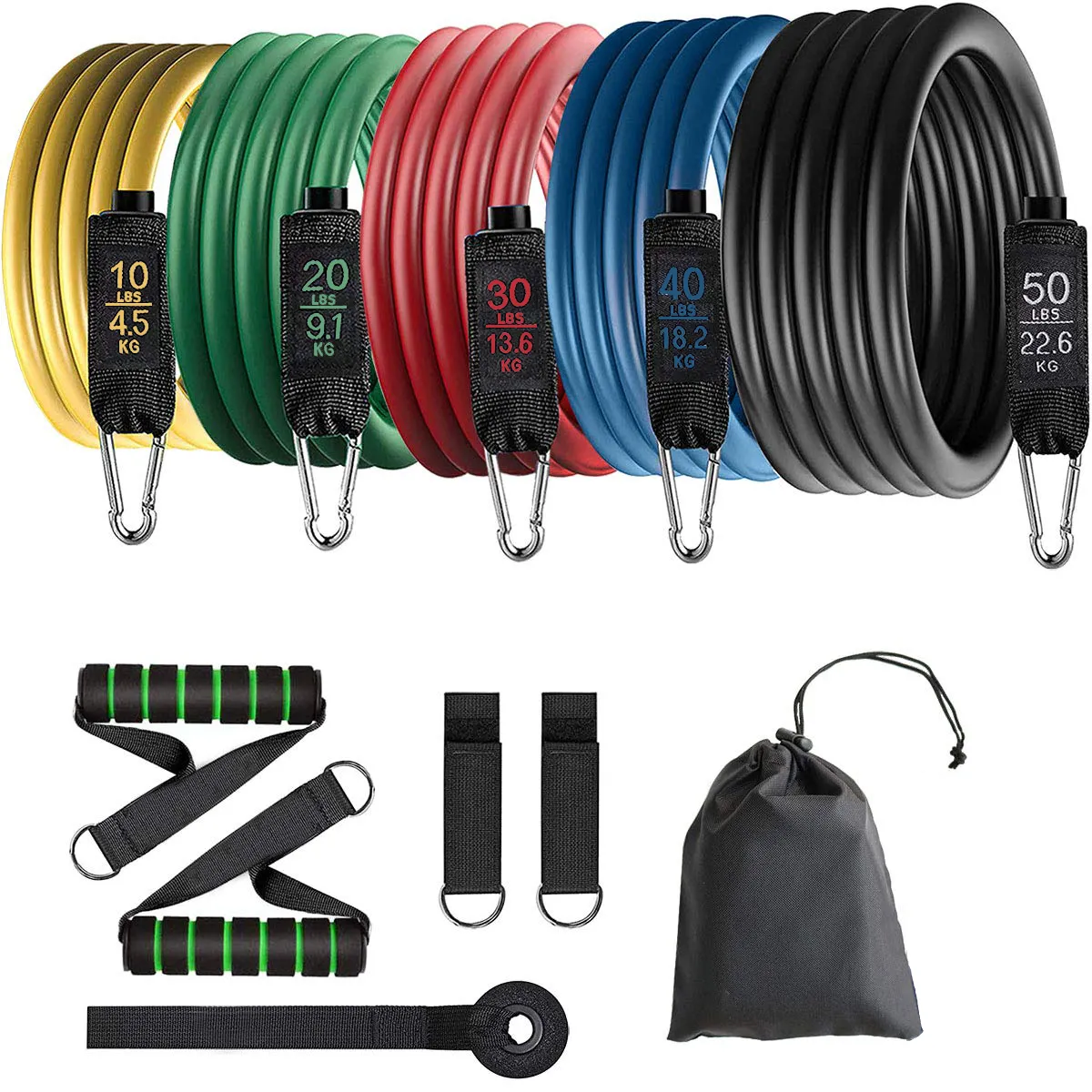 Best Exercise Resistance Bands 11PC Set, Home Fitness Resistance Bands Exercise Elastic Pull Ropes for Indoor Strength Training