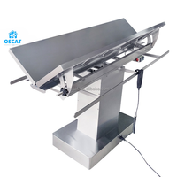 Table d'opération vétérinaire électrique chauffante OSCAT 1400x650mm, grande taille, en acier inoxydable 304, réglable en hauteur et inclinable