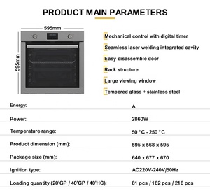 74L 60cm Single Wall Oven for Home Baking by - Built-in Appliance Cocinas Manufacturer - Product Image 2