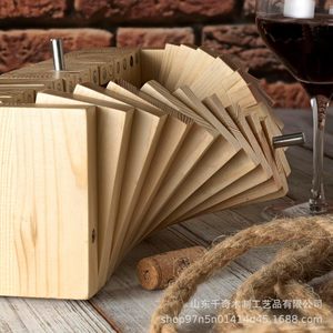 Caja de almacenamiento rectangular de madera para una sola botella de vino, ideal para regalos. - Product Image 3