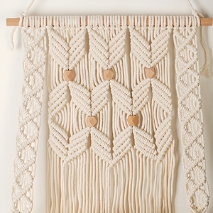 Phong Cách Bohemian Trang Trí Nội Thất Bông Handmade Tấm Thảm Tường Treo <span class=keywords><strong>Macrame</strong></span> Dệt <span class=keywords><strong>Macrame</strong></span> Tường Treo Với Kệ - Product Image 4