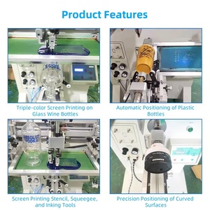 Semi-automatic Cylindrical Plastic Bottles Drinking Glass Screen Printing Machine for Glass Bottle Wine Bottle