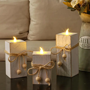 Giáng Sinh Bằng Gỗ Người Giữ Nến Nến Bàn Đám Cưới Nến Chủ Sở Hữu Trắng Trụ Cột Nến Chủ Sở Hữu Gỗ Nến Chủ Số Lượng Lớn - Product Image 5