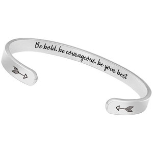 Bracelet et jonc tendance en acier inoxydable 316L étanche et anti-ternissement, bracelets inspirants pour femmes et hommes - Product Image 6