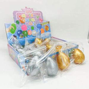 ไข่อีสเตอร์สีทองขนาด 7 ซม. ลูกบอลมอลโทสบีบเล่นได้ นุ่มนิ่ม บรรเทาความเครียด ของขวัญสำหรับเด็กและผู้ใหญ่ สร้างบรรยากาศแห่งความสุข - Product Image 2