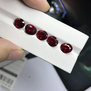 Corte ovalado 3x5mm a 13x18mm 8 # Corindón sintético <span class=keywords><strong>rojo</strong></span> <span class=keywords><strong>oscuro</strong></span> Paloma Sangre <span class=keywords><strong>Rojo</strong></span> Rubí Piedras preciosas sueltas - Product Image 6