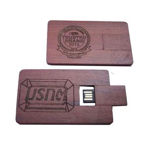 USB 3.0 Wooden Card & Metal Design Unique Promotional <b>Flash</b> <b>Drive</b> with Practical Functionality - Product Image 3