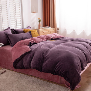 Set Biancheria da Letto In Velluto di Poliestere 100% Morbido e Felpato Invernale 4 Pezzi con Copripiumino Matrimoniale King e Lenzuolo Semplice e Moderno per la Casa - Product Image 2