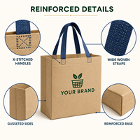 Gepersonaliseerde herbruikbare opvouwbare supermarkt reclame draagtas van duurzaam gelamineerd PP non-woven materiaal