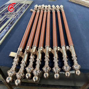 Châu Âu sang trọng nội thất cửa kính xử lý tùy chỉnh da cam thép không gỉ cửa chính cho khách sạn biệt thự cửa trước xử lý - Product Image 2