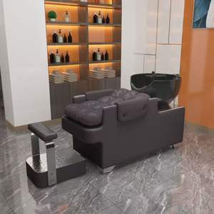 Bac à shampoing multifonctionnel haut de gamme en céramique pour salon de coiffure, très prisé des salons de coiffure, bac à shampoing semi-inclinable haut de gamme - Product Image 6