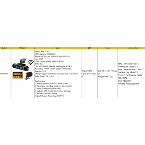 Grabadora automática de 3 pulgadas G-Sensor 1080p visión nocturna HD coche Dvr espejo coche Cámara Wifi Gps <span class=keywords><strong>4</strong></span> canales cámara de salpicadero delantera y trasera - Product Image 2