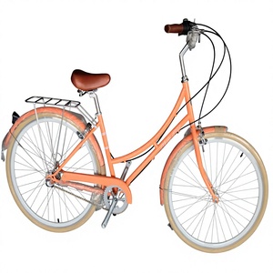 Bicicleta Urbana de 3 Velocidades, Clásica, Retro, Híbrida, con Portaequipajes Trasero y Guardabarros, Estilo Vintage - Product Image 1