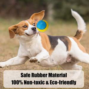 Toptan 9cm/6.5cm yıkılmaz köpek çiğnemek topu renkli TPR kauçuk gıcırtılı köpek tenis topu eğitim için - Product Image 4