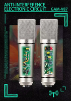 Microphone à condensateur GAX-MD23F avec carte son pour l'enregistrement, ensemble d'équipement de diffusion en direct, microphone à condensateur de bonne qualité