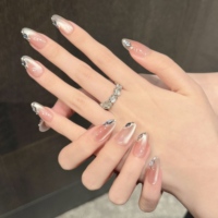 Diseño # 2868 # 2870 Uñas Acrílicas de Gel con Forma Ovalada de Alta Calidad, Hechas a Mano, con Efecto Ojo de Gato, 10 Piezas, Uñas Artificiales